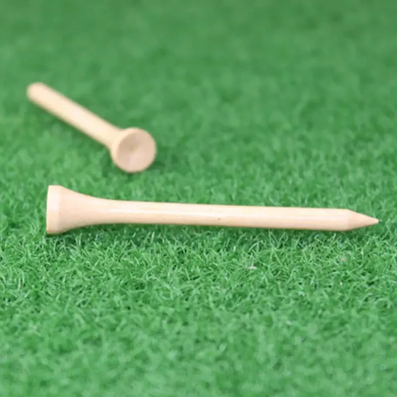 Golf Tees Nature Color 70mm 83mm Bamboo Printed OPP Golf Accessory