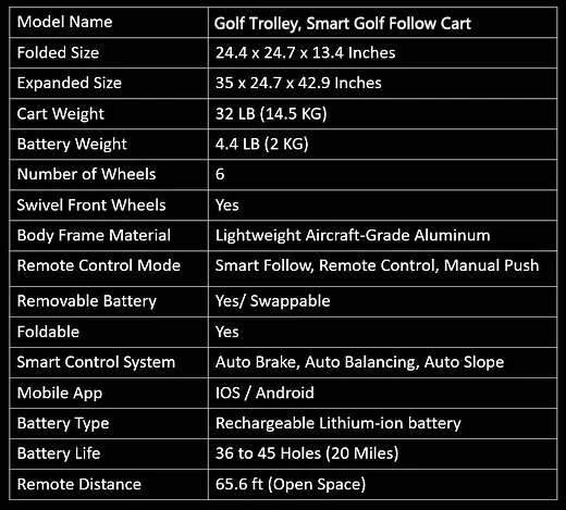 Intelligent Golf Bag Carrying with Charging Recording Function