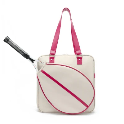 Wyz19427 große modische Schultertasche für Tennisschläger, Tragetasche mit Reißverschluss für Damen, Damen und Herren, Squashschläger, Rosa